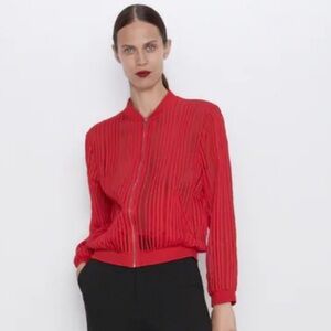 (NEW) ZARA Organza Sheer Bomber Jacket